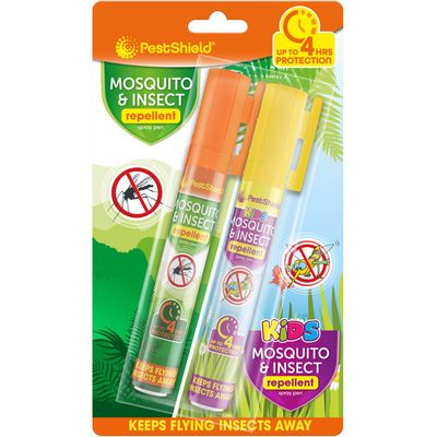 Pack of 2 Mosquito & Insect Repellent Spray Pens - Orange