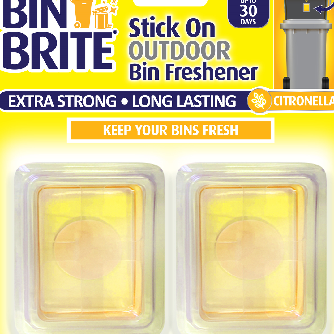 Pack of 2 Bin Brite Stick on Outdoor Bin Freshener Citronella - Yellow - Image 1