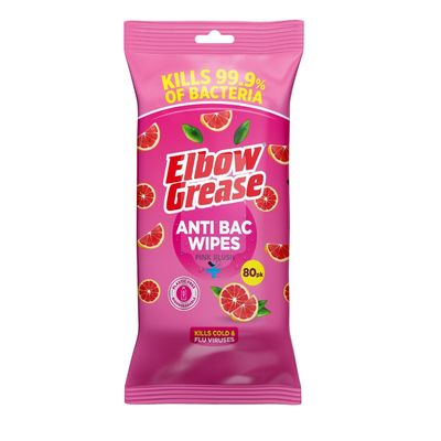Elbow EG180 Anti-Bacterial Multi-Surface Wipes Pink Blush X 80 Eg180 - Thumbnail 2