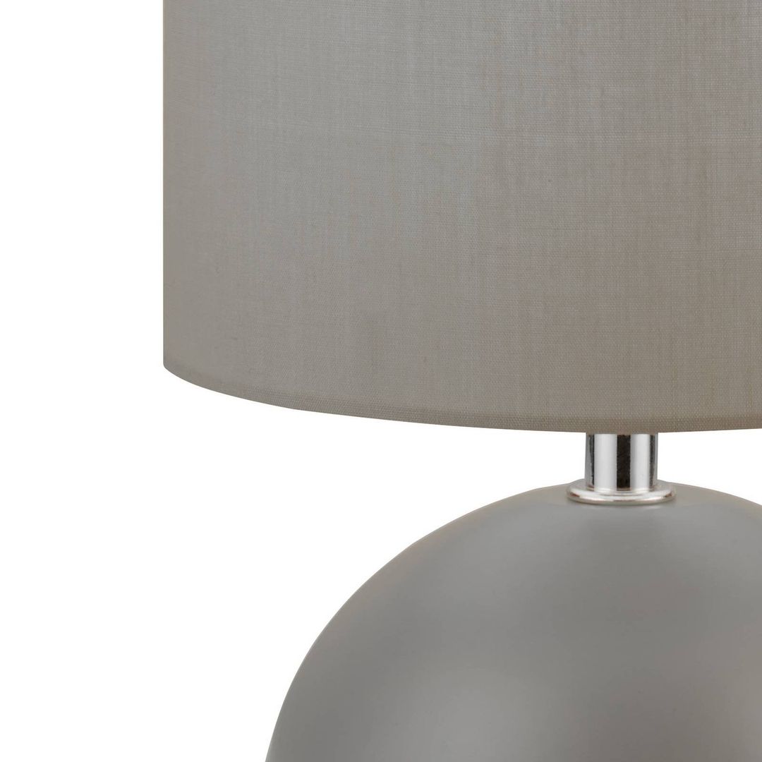 Searchlight Quorin table lamp, grey, textile/steel, 25 cm, E14 - Image 1