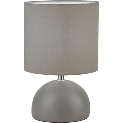 Searchlight Quorin table lamp, grey, textile/steel, 25 cm, E14 - Thumbnail 2