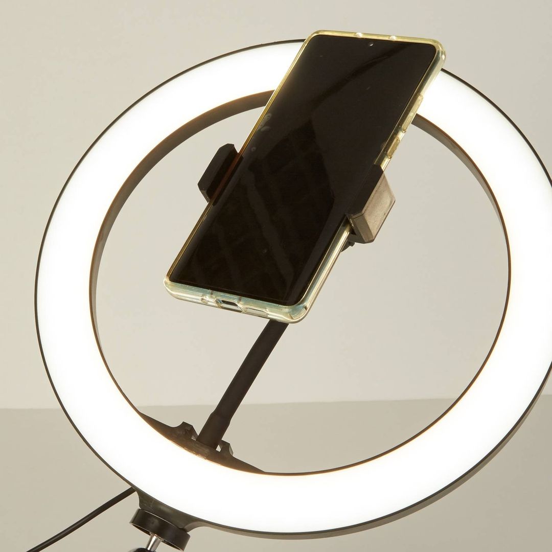 Searchlight Selfie Tripod LED ring lamp, phone holder USB CCT - Image 1