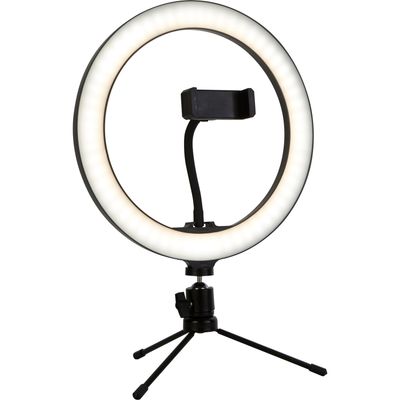 Searchlight Selfie Tripod LED ring lamp, phone holder USB CCT - Thumbnail 2
