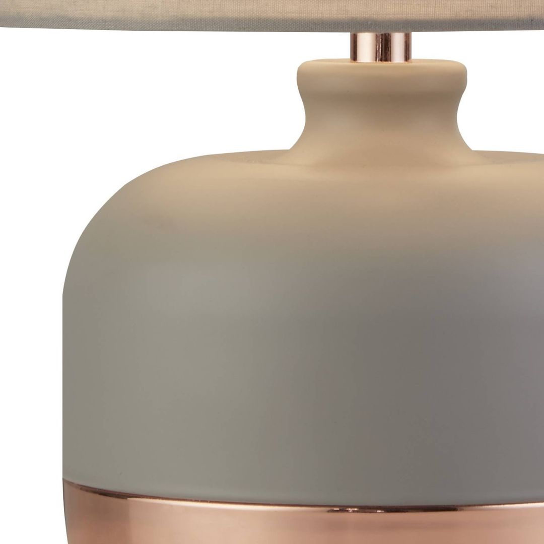 Searchlight Tamsin table lamp, grey, metal/textile, height 27 cm, E14 - Image 1