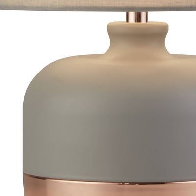 Searchlight Tamsin table lamp, grey, metal/textile, height 27 cm, E14