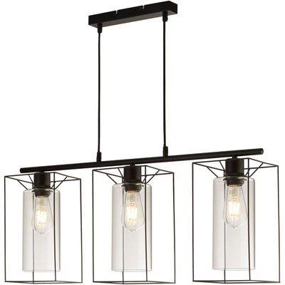 Searchlight Vesperon pendant light, transparent, glass, 3-bulb, 75 cm - Thumbnail 2