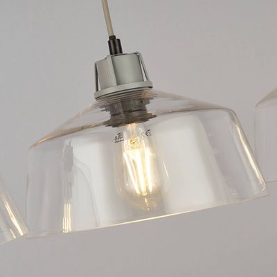 Clear glass and grey 3 light bar - Grey - Thumbnail 2