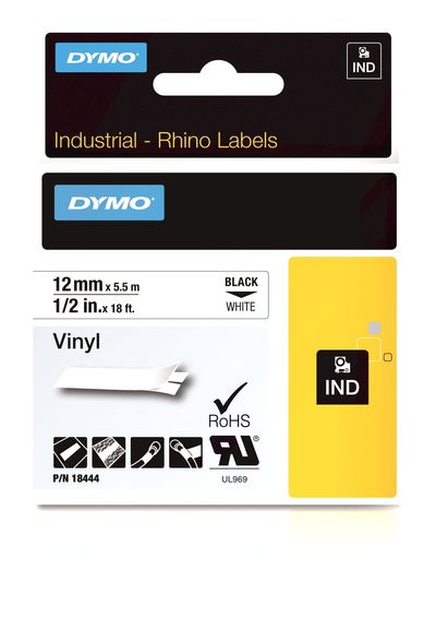 DYMO IND Durable Vinyl Labels - 12mm x 55m
