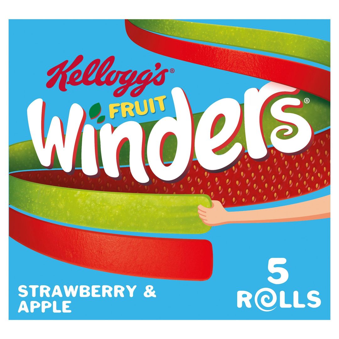 Kellogg's Fruit Winders Doubles Strawberry & Apple Snack Rolls 5x17g - Image 1