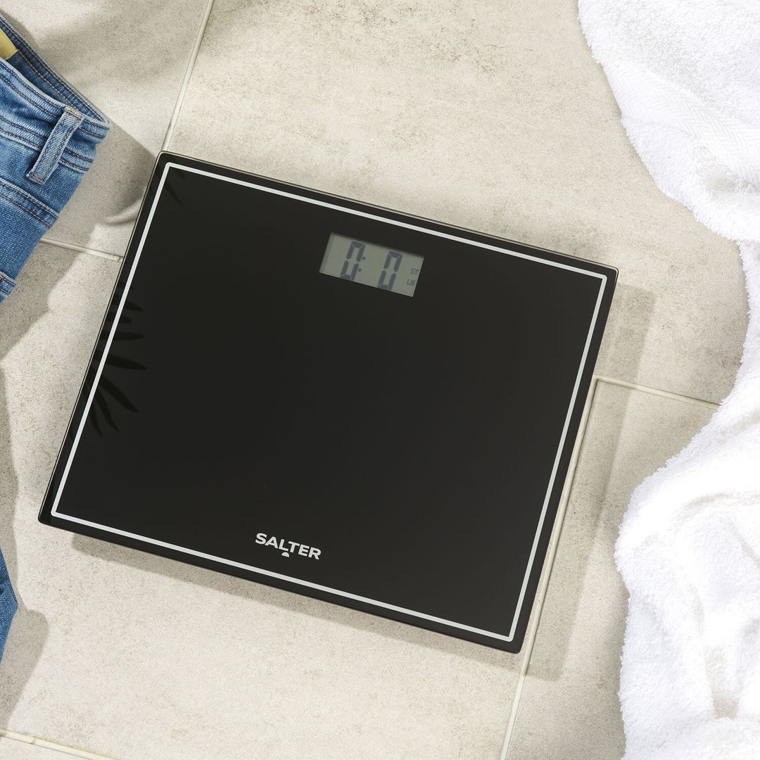 Salter Glass Compact Design Electronic Scale - Black - Image 1