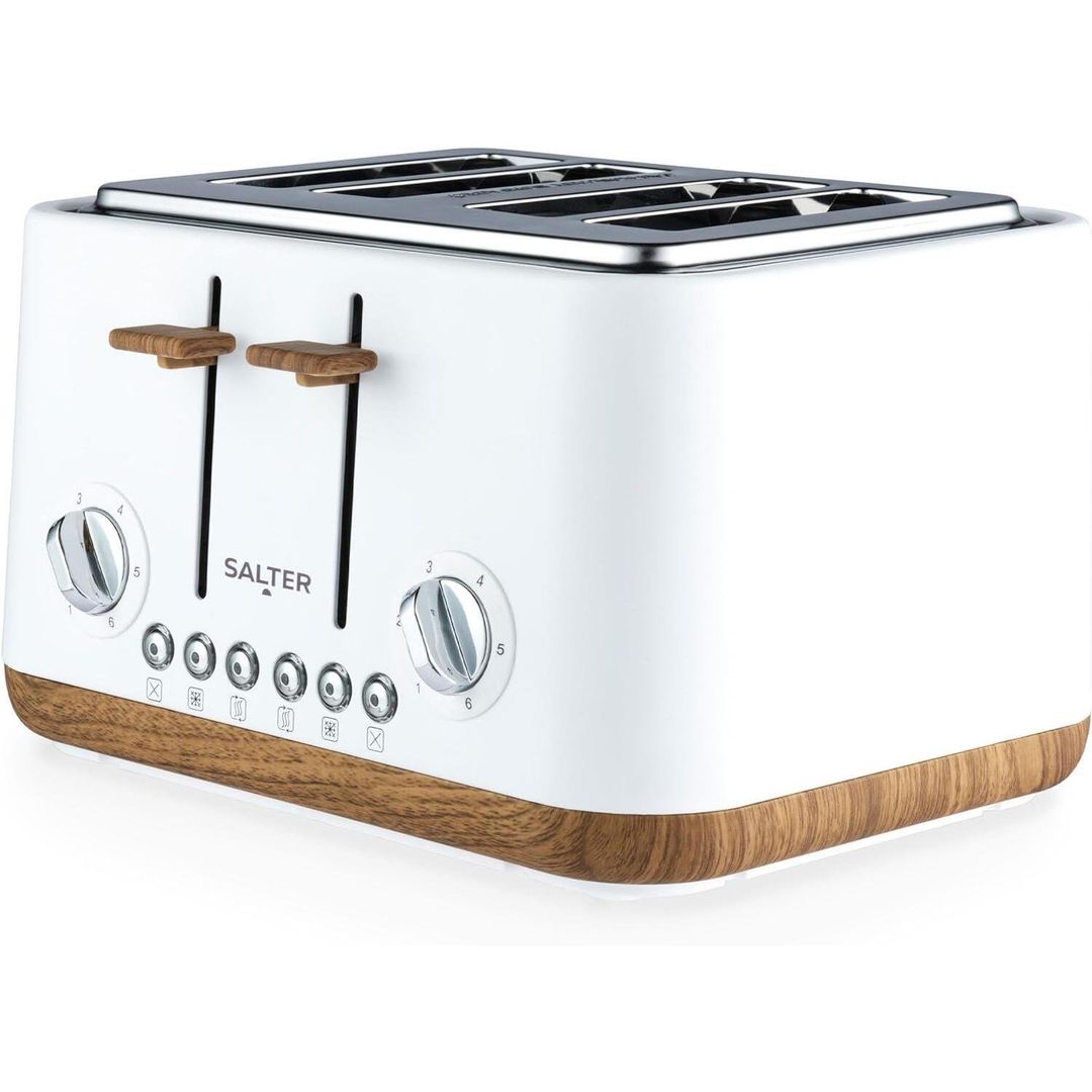 SALTER Toronto EK5823WHT 4-Slice Toaster - White, White - Image 1