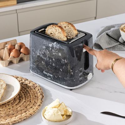 SALTER Marble EK5832BMA 2-Slice Toaster - Black, Black
