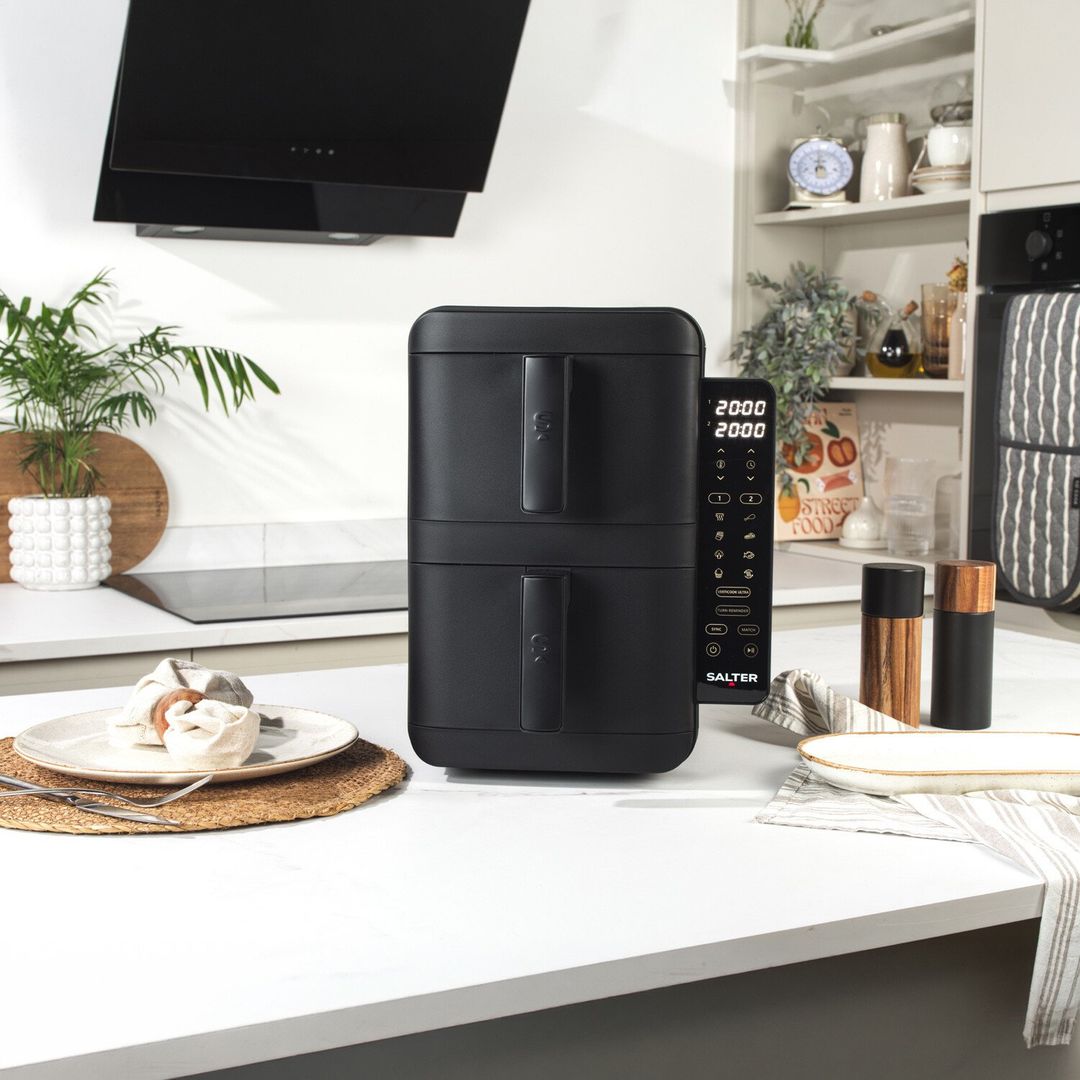 SALTER VertiCook Ultra EK6642 9L Dual Air Fryer - Black, Black - Image 1