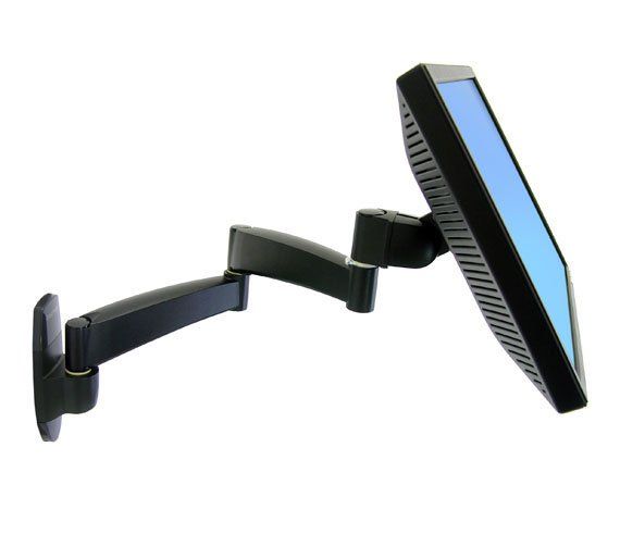 Ergotron 200 Series Wall Mount Arm, 2 Extensions 61 cm (24") Black - Image 1