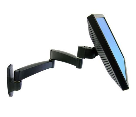 Ergotron 200 Series Wall Mount Arm, 2 Extensions 61 cm (24") Black
