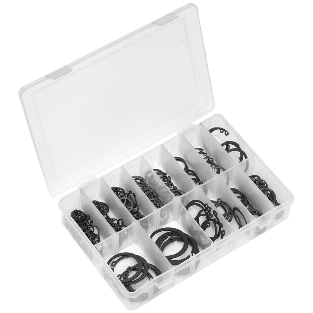 Sealey AB017CC Circlip Assortment 200Pc Internal & External Metric - Image 1