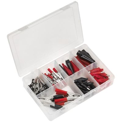 Sealey AB023CA Crocodile Clip Assortment 60Pc Black & Red