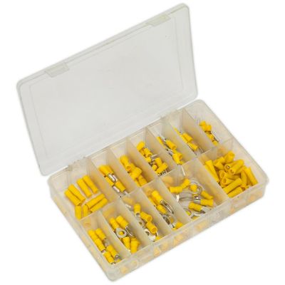 Sealey AB041YT Crimp Terminal Assortment 140Pc Yellow