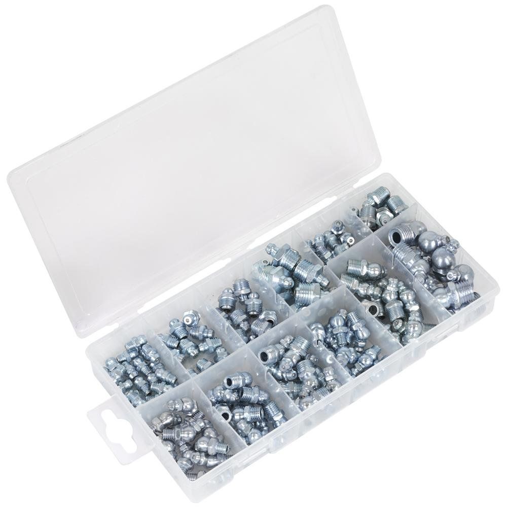 Sealey AB009GN Grease Nipple Assortment 130Pc - Metric Bsp & Unf - Image 1