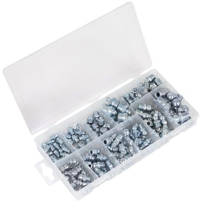 Sealey AB009GN Grease Nipple Assortment 130Pc - Metric Bsp & Unf