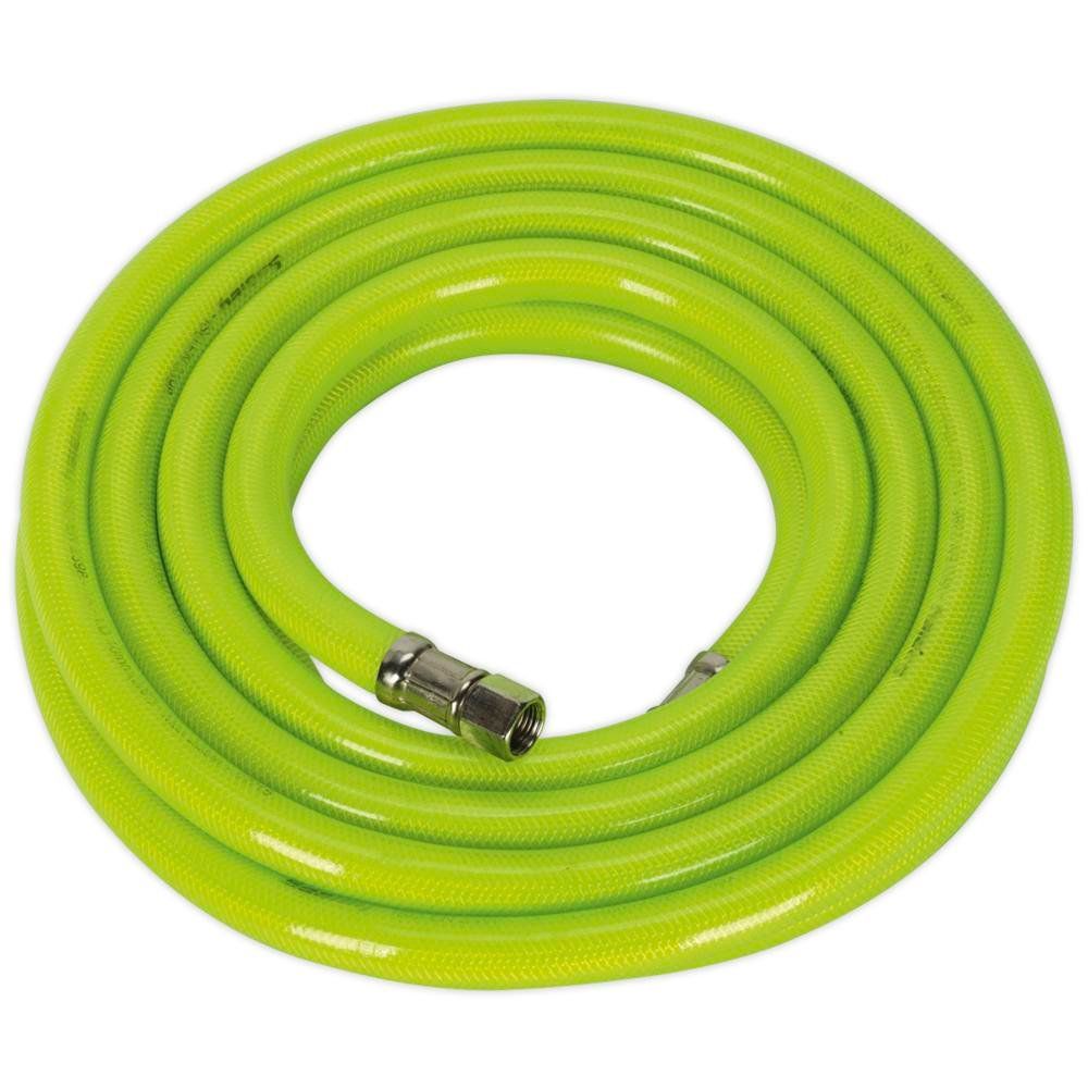 Sealey AHFC538 Air Hose High-Visibility 5M X Ø10Mm With 1/4inBsp Unions - Image 1