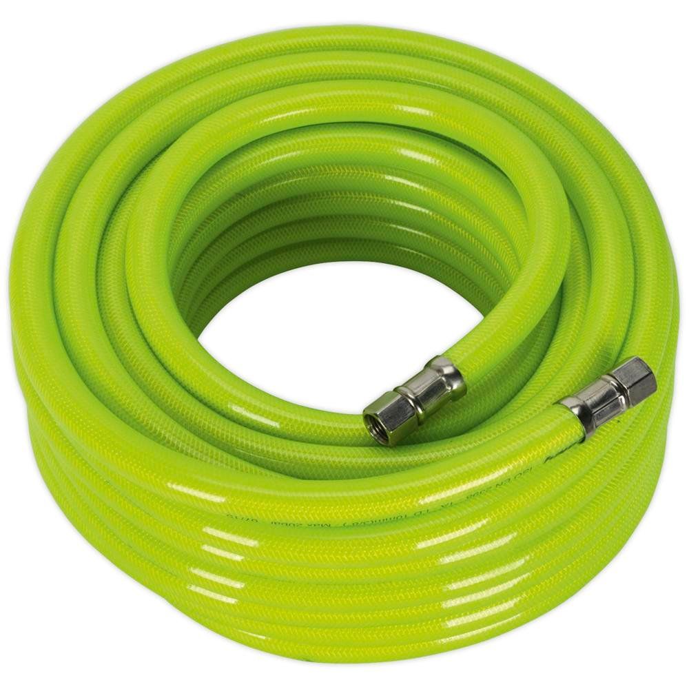 Sealey AHFC1538 Air Hose High-Visibility 15M X Ø10Mm With 1/4inBsp Unions - Image 1
