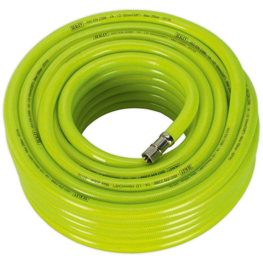 Sealey AHFC2038 Air Hose High-Visibility 20M X Ø10Mm With 1/4inBsp Unions - Image 1