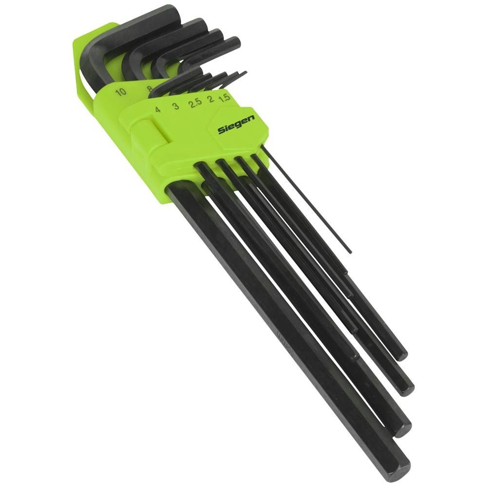 Siegen 9 Piece Long Hexagon Allen Key Set - Image 1
