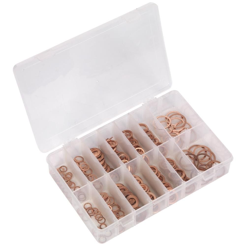 Sealey AB027CW Diesel Injector Copper Washer Assortment 250Pc - Metric - Image 1