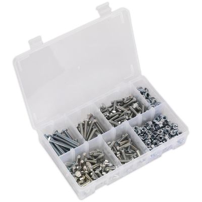 Sealey AB050SNW Setscrew Nut & Washer Assortment 408Pc High Tensile M6 Metric