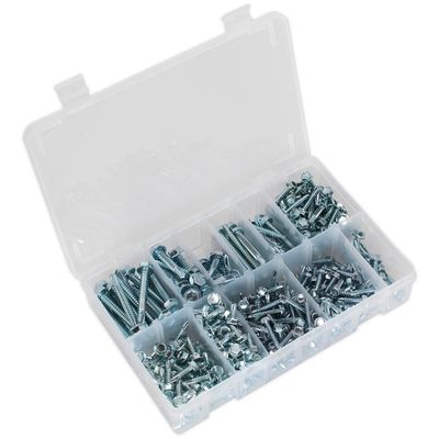 Sealey AB061SDH Self-Drilling Screw Assortment 410Pc Hex Head Zinc
