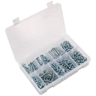 Sealey AB064STPP Self-Tapping Screw Assortment Din 798Cz 305Pc Pan Head Pozi Zinc