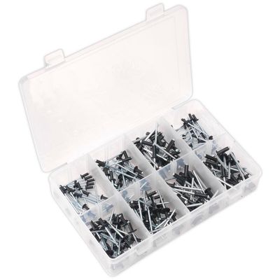 Sealey AB074BR Rivet Assortment 200Pc Black Anodised