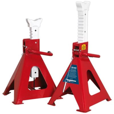 Sealey AAS10000 Axle Stands (Pair) 10 Tonne Capacity Per Stand Auto Rise Ratchet