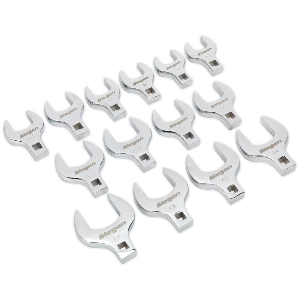 Siegen 14 Piece 1/2" Drive Crow Foot Spanner Set Metric 1/2" - Image 1