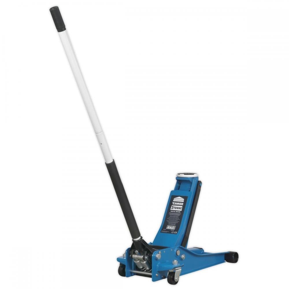 Sealey 2 Tonne Low Entry Rocket Lift Trolley Jack Blue - Image 1