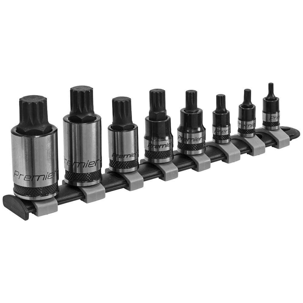 Sealey 8 Piece Combination Drive Spline Socket Bit Set Combination - Image 1
