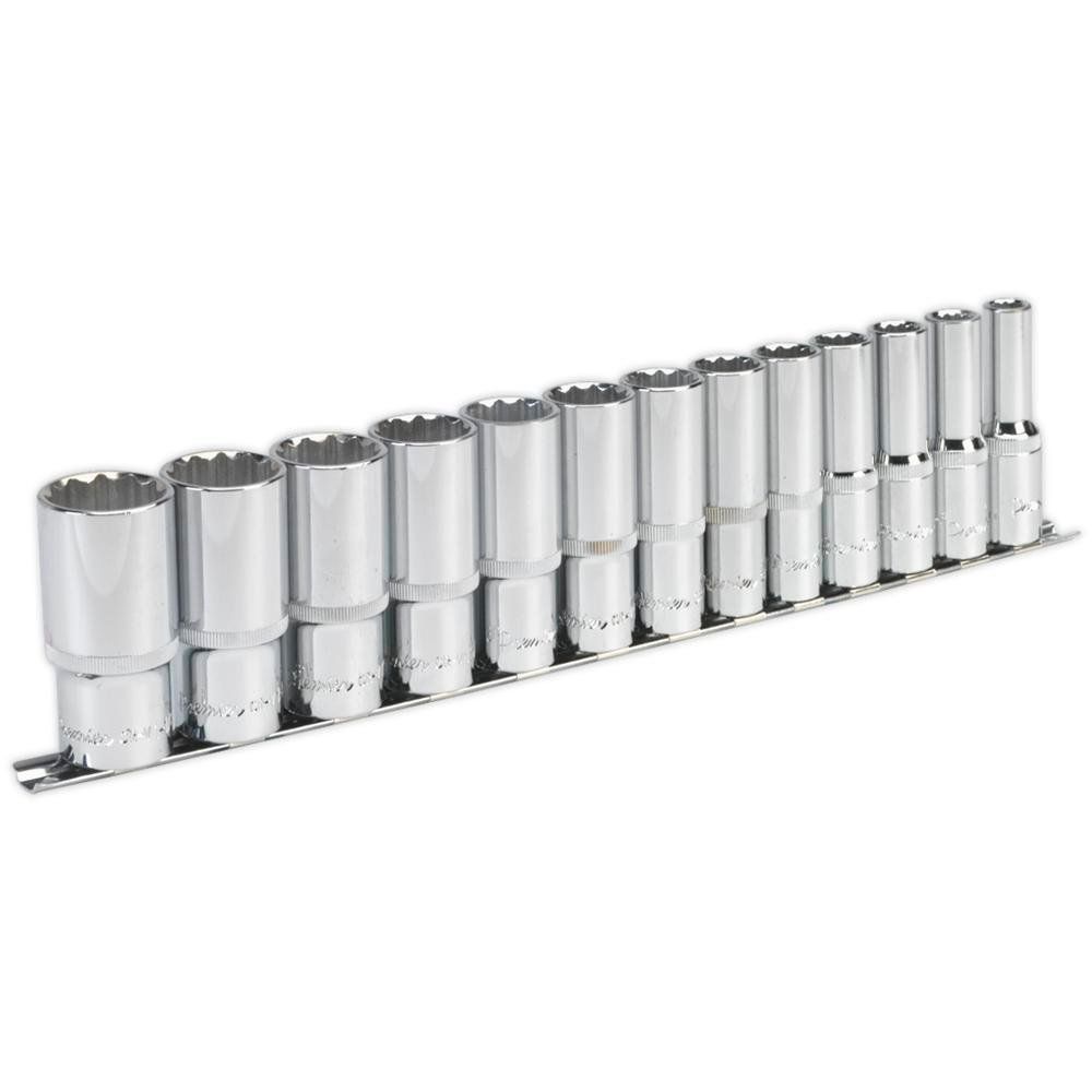Sealey AK2675 Socket Set 13Pc 1/2inSq Drive 12Pt Deep Walldrive® Imperial - Image 1