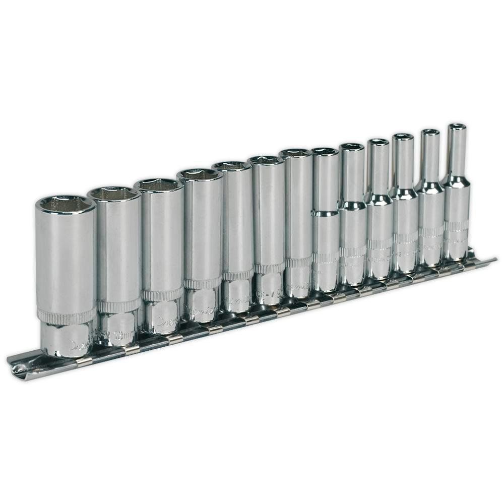 Sealey AK2692 Socket Set 13Pc 1/4inSq Drive Deep Walldrive® Metric - Image 1