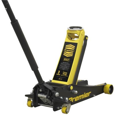Sealey 3040AY Trolley Jack 3 Tonne Low Profile Rocket Lift Yellow