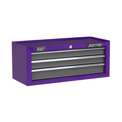 Sealey 3 Drawer Mid Tool Chest Purple / grey