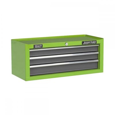 Sealey 3 Drawer Mid Tool Chest Green / Grey