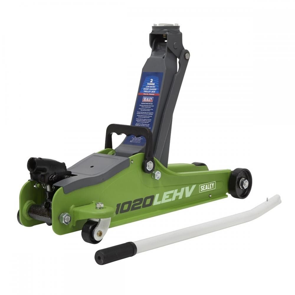 Sealey 1020LE Low Entry Yankee Trolley Jack 2 Tonne Green - Image 1