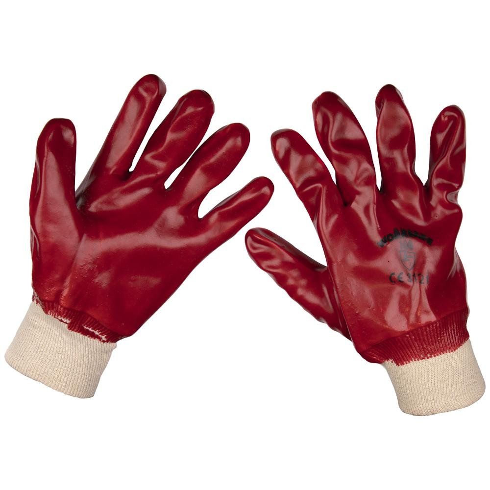 Sealey 9106L General-Purpose Pvc Gloves Knitted Wrist (Large) - Pair - Image 1