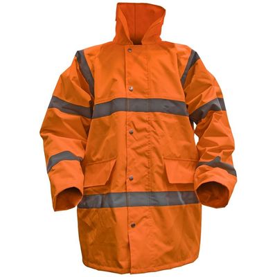 Sealey 806LO Hi-Vis Orange Motorway Jacket With Quilted Lining - Large