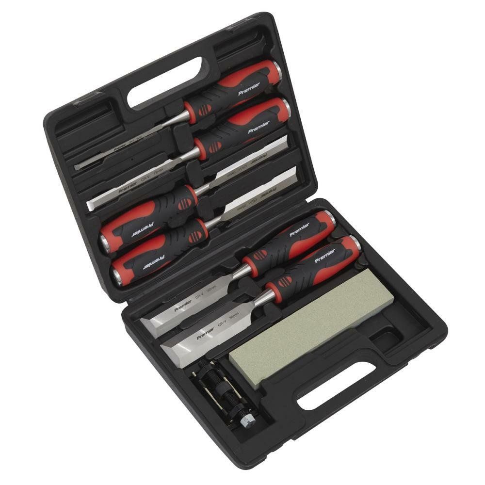 Sealey 8 Piece Hammer Thru Wood Chisel Set - Image 1
