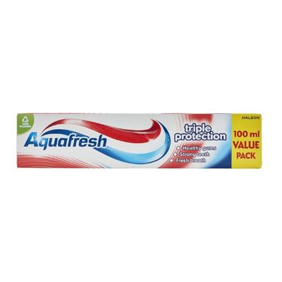 Aquafresh Triple Protection Toothpaste 100ml - Red, White, and Blue