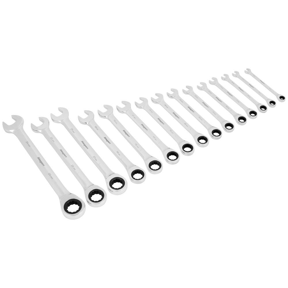 Siegen 15 Piece Ratchet Combination Spanner Set - Image 1