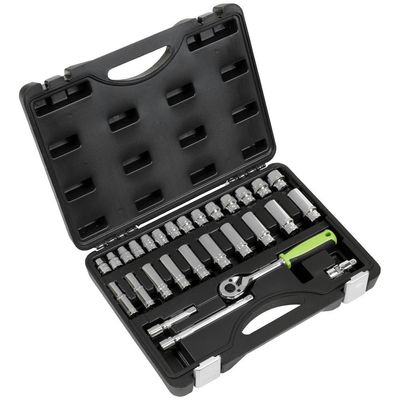 Siegen 28 Piece 3/8" Drive Hex Socket Set 3/8"