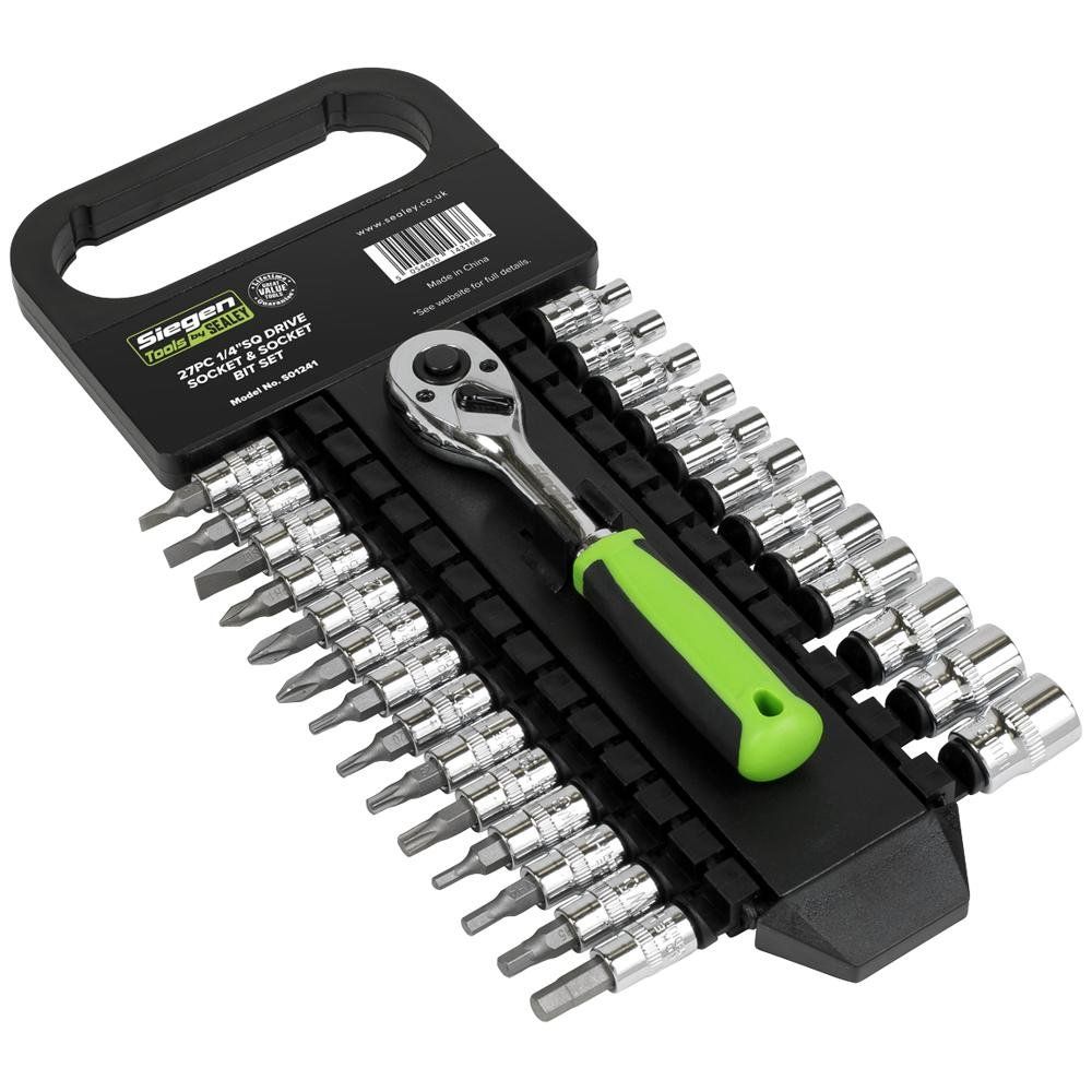 Siegen 27 Piece 1/4" Drive Socket and Bit Set 1/4" - Image 1